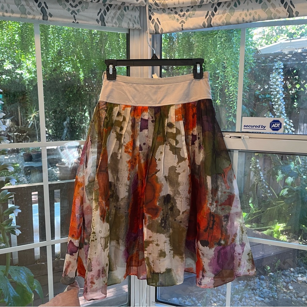 Anthropologie Water Color Silk Skirt